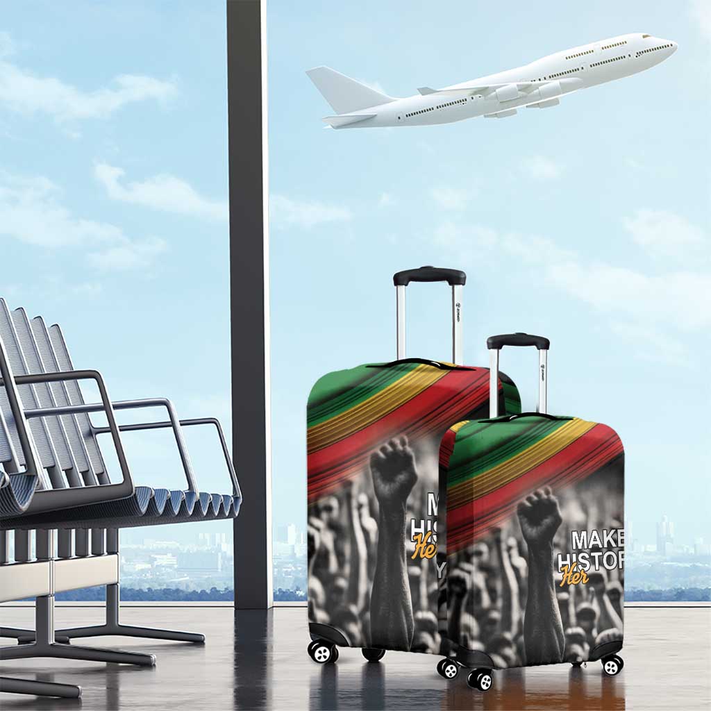 Make His-Herstories Luggage Cover Black Power Hand and Pan-African Flag - Wonder Print Shop