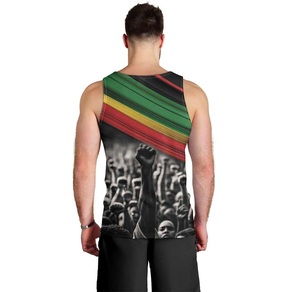 Make His-Herstories Men Tank Top Black Power Hand and Pan-African Flag - Wonder Print Shop