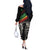 Make His-Herstories Off The Shoulder Long Sleeve Dress Black Power Hand and Pan-African Flag - Wonder Print Shop