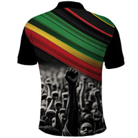 Make His-Herstories Polo Shirt Black Power Hand and Pan-African Flag - Wonder Print Shop