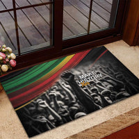 Make His-Herstories Rubber Doormat Black Power Hand and Pan-African Flag - Wonder Print Shop