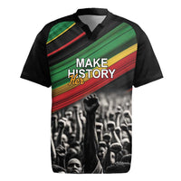 Make His-Herstories Rugby Jersey Black Power Hand and Pan-African Flag - Wonder Print Shop