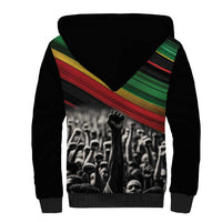 Make His-Herstories Sherpa Hoodie Black Power Hand and Pan-African Flag - Wonder Print Shop
