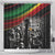 Make His-Herstories Shower Curtain Black Power Hand and Pan-African Flag