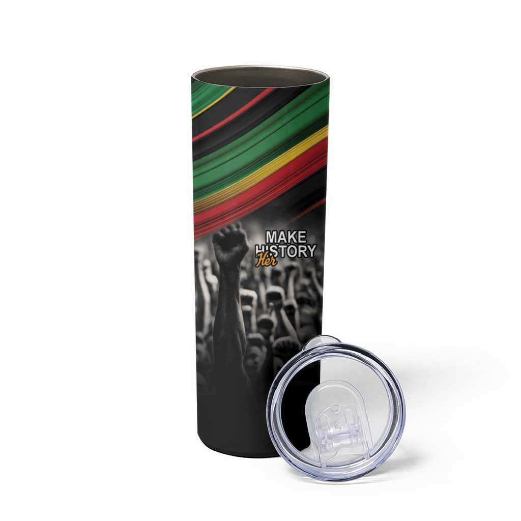 Make His-Herstories Skinny Tumbler Black Power Hand and Pan-African Flag - Wonder Print Shop