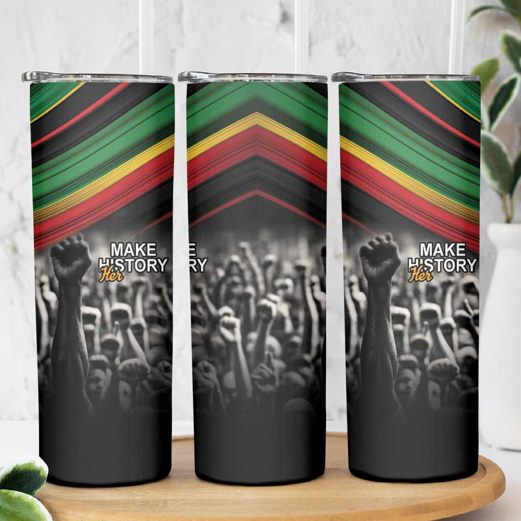 Make His-Herstories Skinny Tumbler Black Power Hand and Pan-African Flag - Wonder Print Shop
