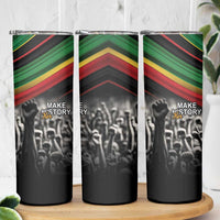 Make His-Herstories Skinny Tumbler Black Power Hand and Pan-African Flag - Wonder Print Shop