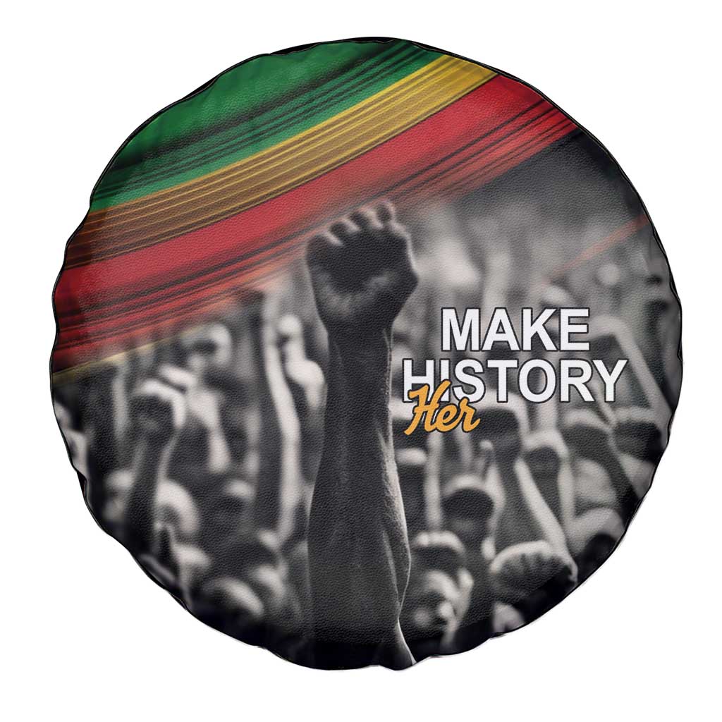 Make His-Herstories Spare Tire Cover Black Power Hand and Pan-African Flag - Wonder Print Shop