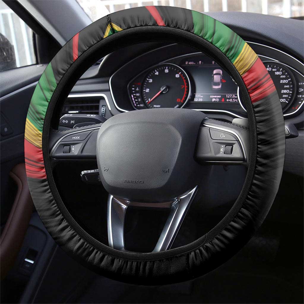 Make His-Herstories Steering Wheel Cover Black Power Hand and Pan-African Flag - Wonder Print Shop