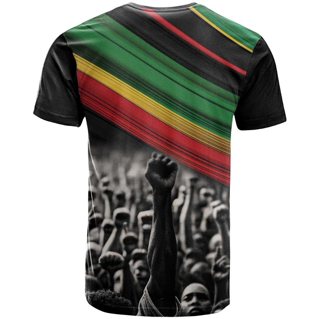 Make His-Herstories T Shirt Black Power Hand and Pan-African Flag - Wonder Print Shop
