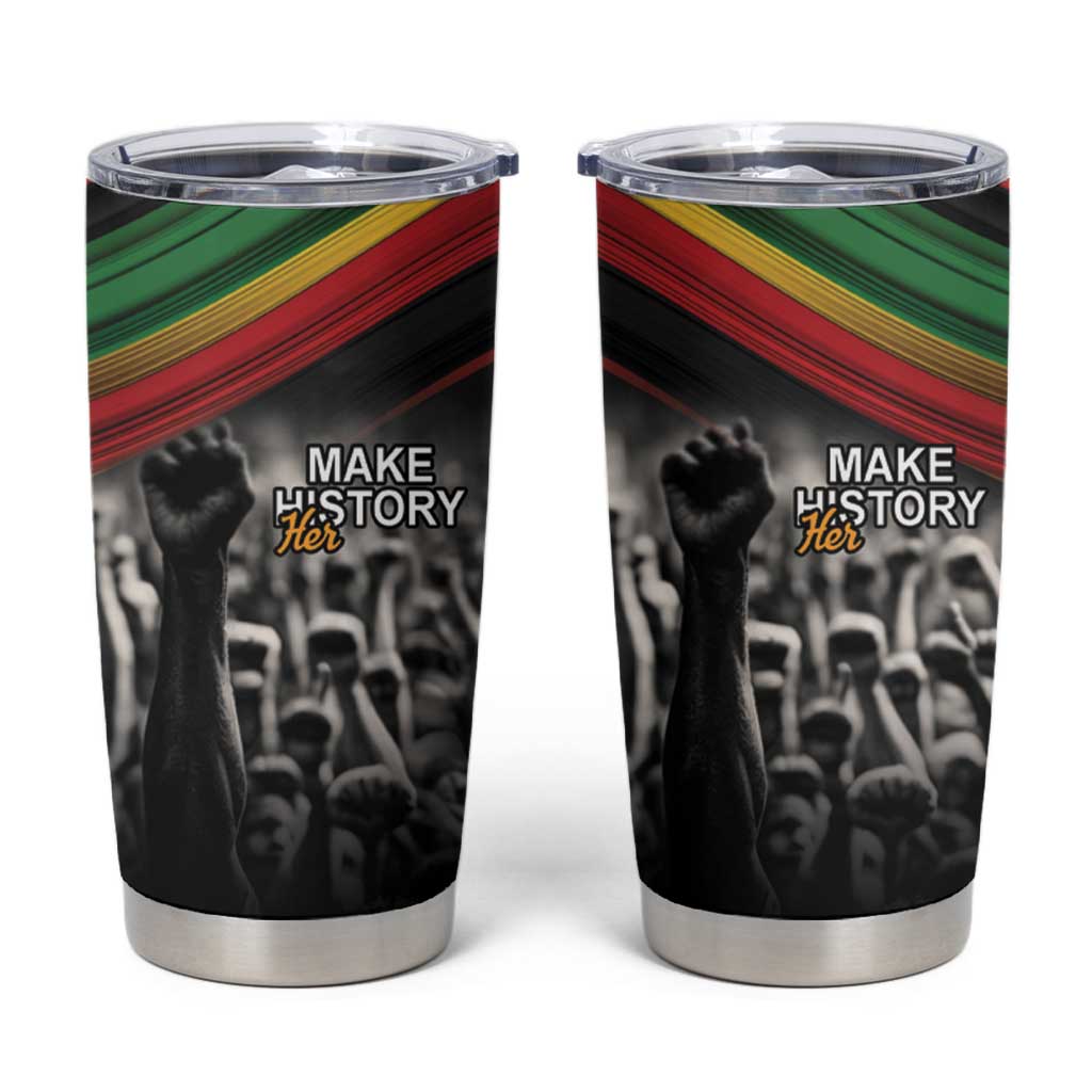 Make His-Herstories Tumbler Cup Black Power Hand and Pan-African Flag - Wonder Print Shop