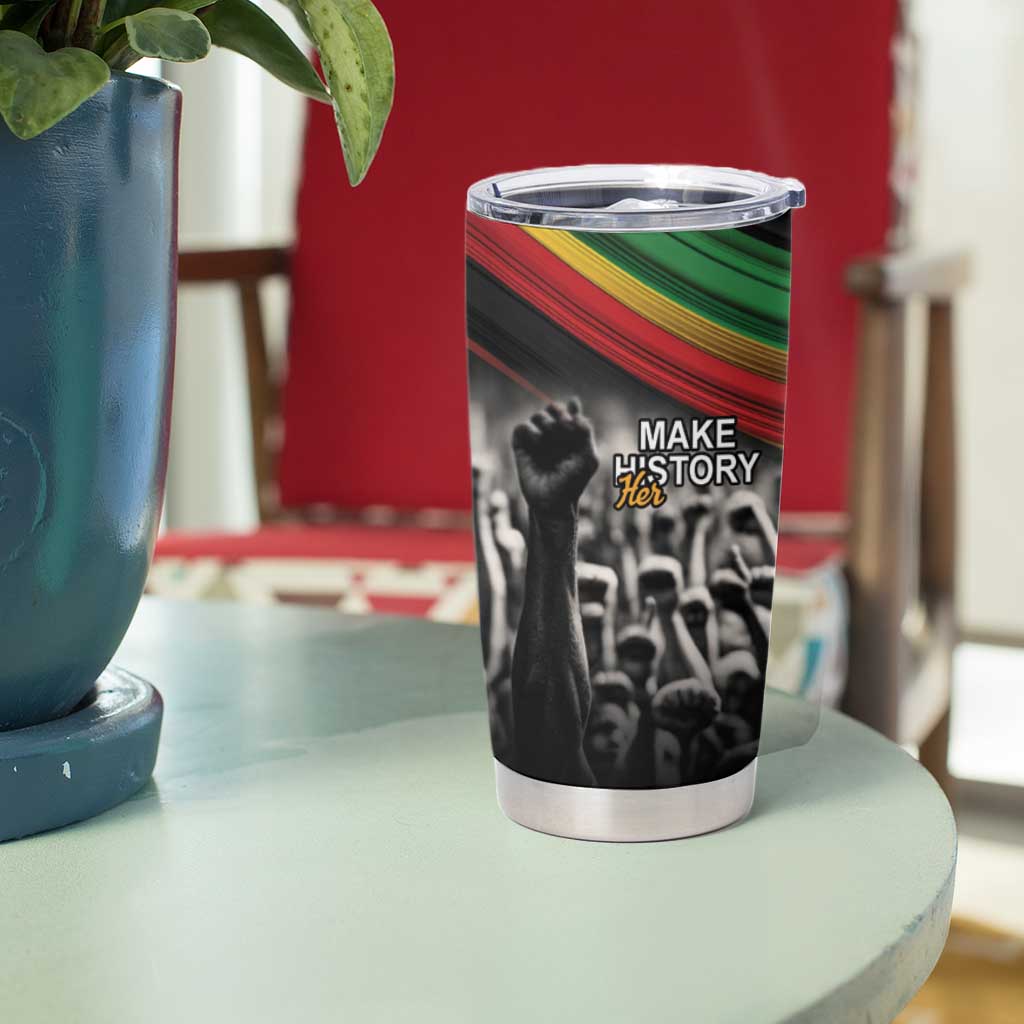 Make His-Herstories Tumbler Cup Black Power Hand and Pan-African Flag - Wonder Print Shop