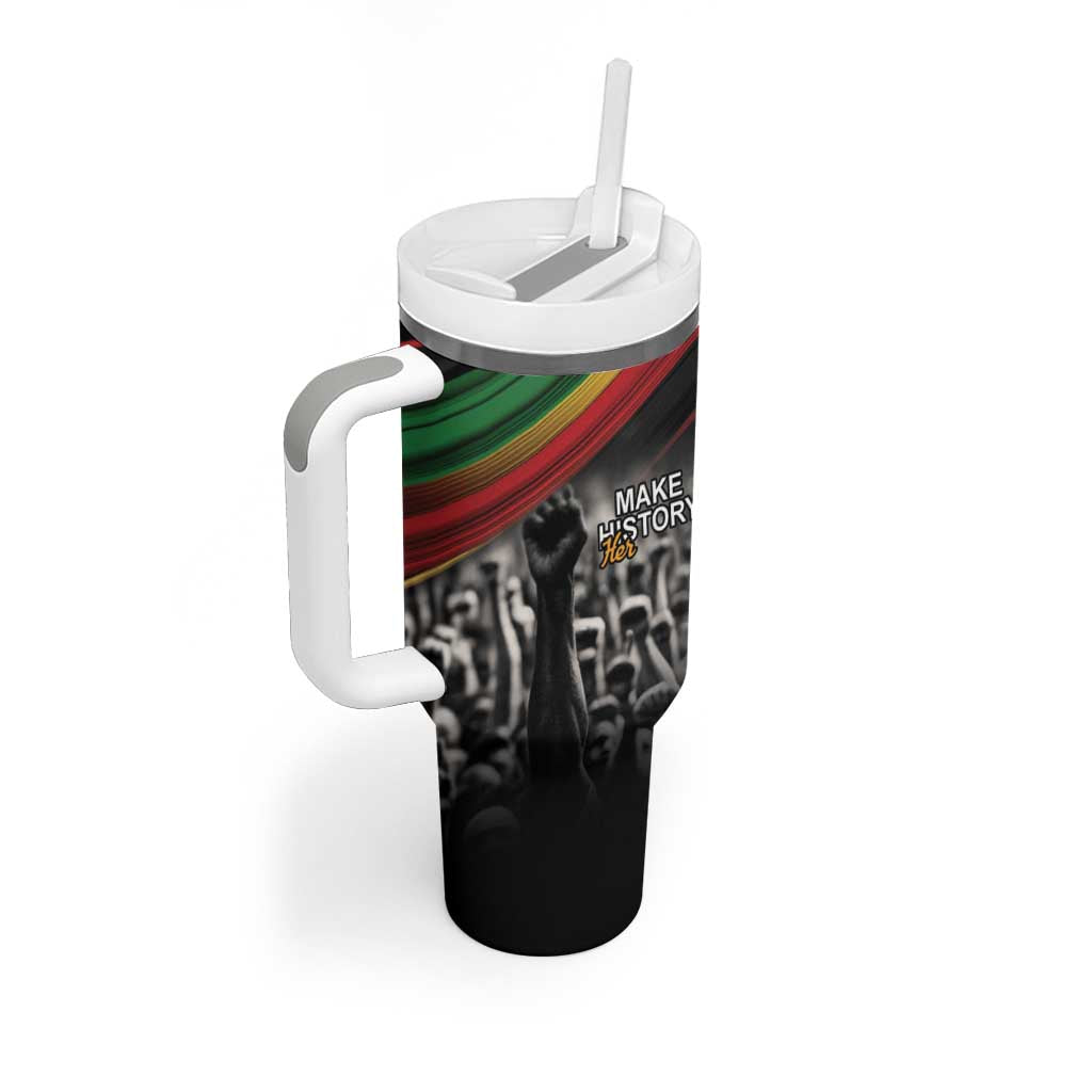 Make His-Herstories Tumbler With Handle Black Power Hand and Pan-African Flag - Wonder Print Shop