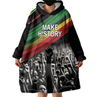 Make His-Herstories Wearable Blanket Hoodie Black Power Hand and Pan-African Flag - Wonder Print Shop
