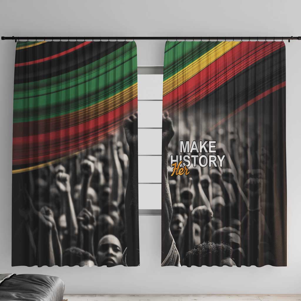 Make His-Herstories Window Curtain Black Power Hand and Pan-African Flag - Wonder Print Shop