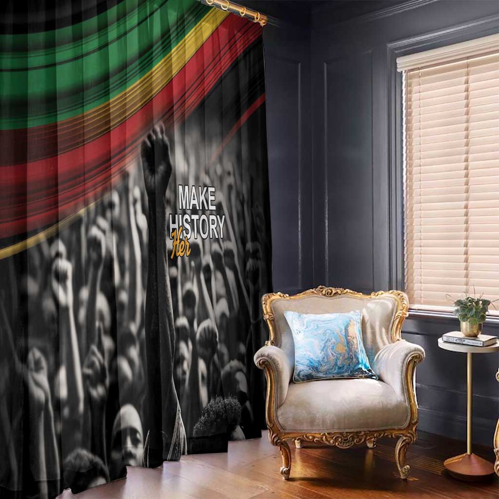 Make His-Herstories Window Curtain Black Power Hand and Pan-African Flag - Wonder Print Shop