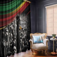 Make His-Herstories Window Curtain Black Power Hand and Pan-African Flag - Wonder Print Shop