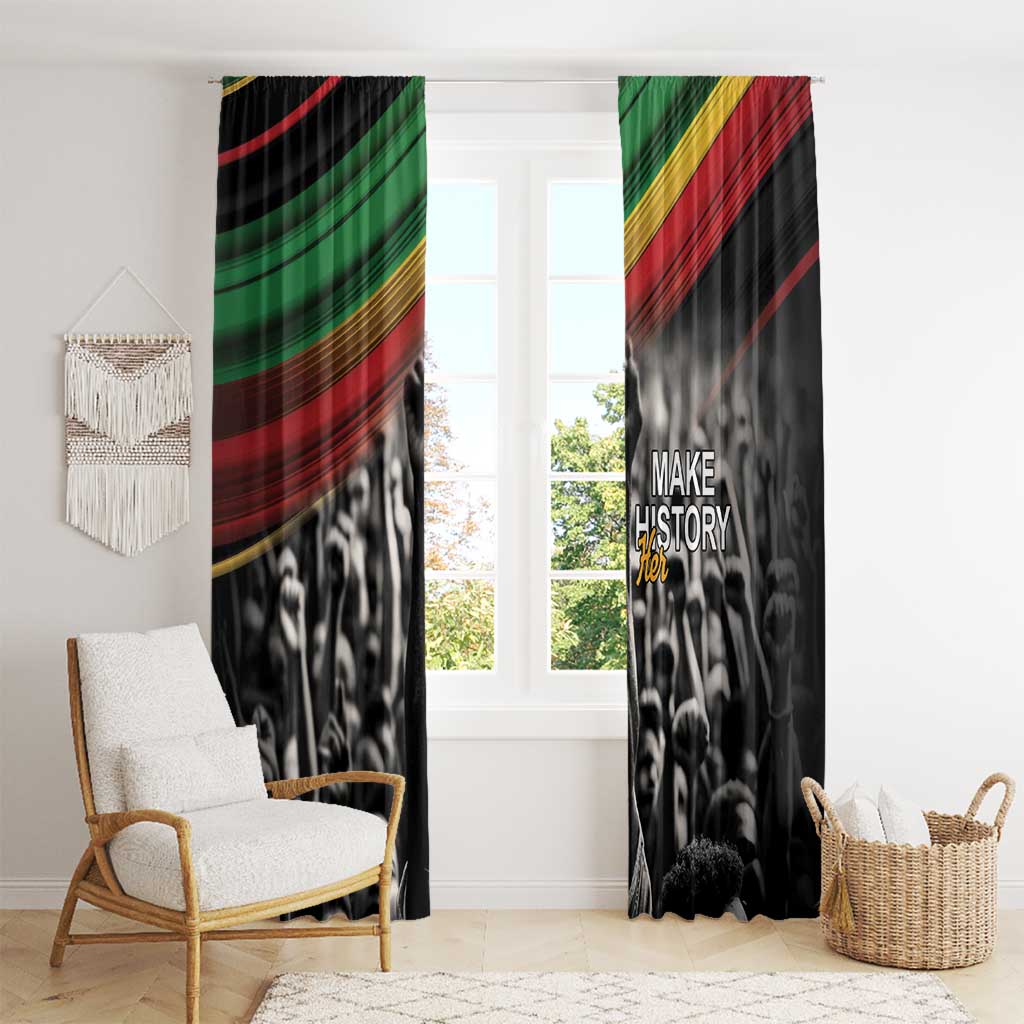 Make His-Herstories Window Curtain Black Power Hand and Pan-African Flag - Wonder Print Shop