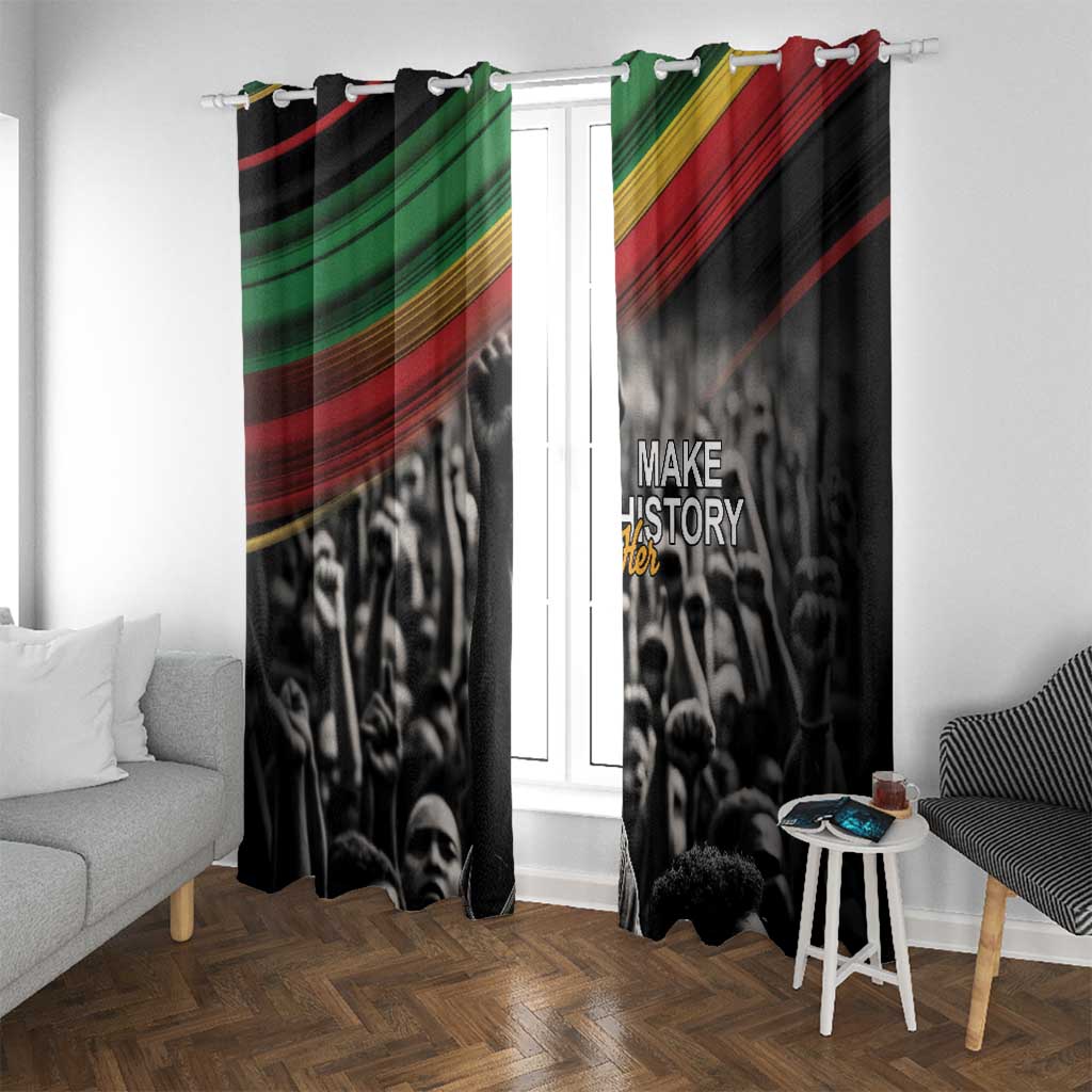 Make His-Herstories Window Curtain Black Power Hand and Pan-African Flag - Wonder Print Shop