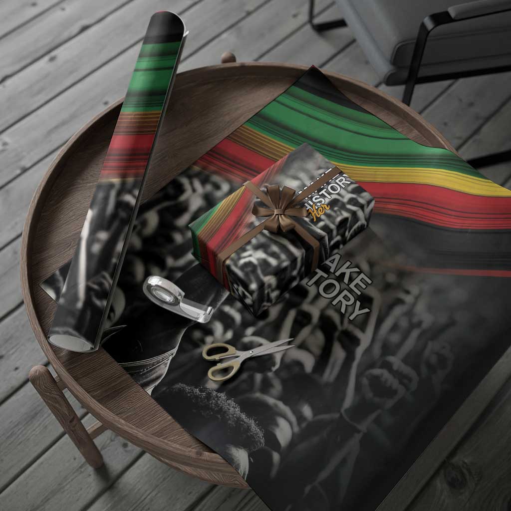 African-American History Month Wrapping Paper Black Power Hand Make His-Herstories - Wonder Print Shop