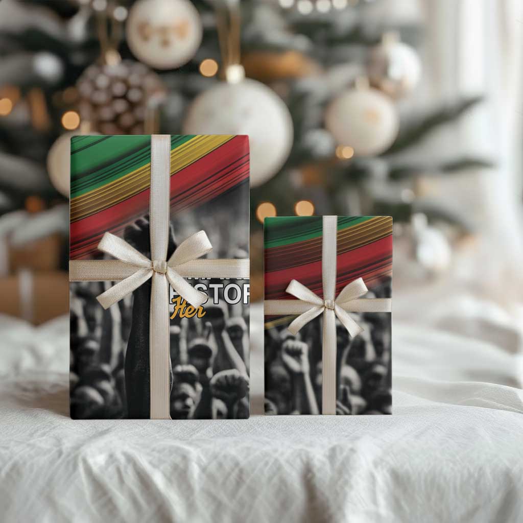 African-American History Month Wrapping Paper Black Power Hand Make His-Herstories - Wonder Print Shop