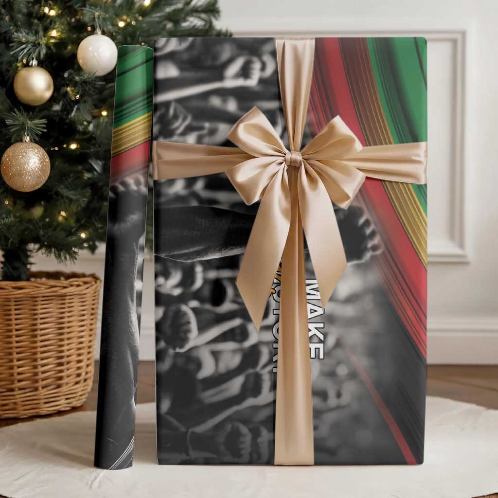 African-American History Month Wrapping Paper Black Power Hand Make His-Herstories - Wonder Print Shop