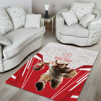 England Rugby Custom Area Rug English Bull Dog Mascot Sporty