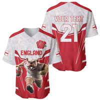 England Rugby Custom Baseball Jersey English Bull Dog Mascot Sporty