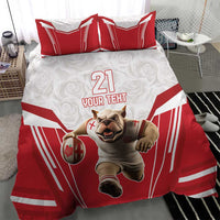England Rugby Custom Bedding Set English Bull Dog Mascot Sporty