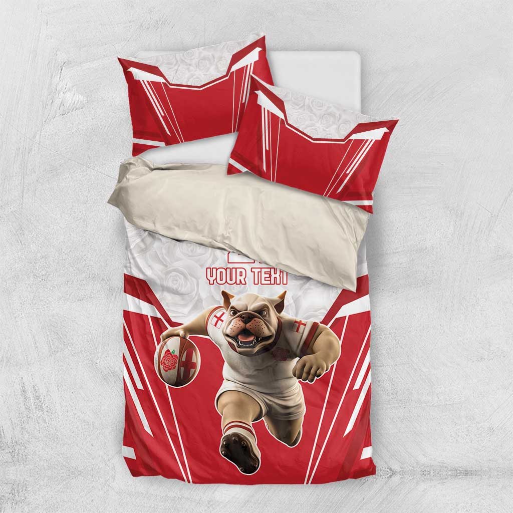 England Rugby Custom Bedding Set English Bull Dog Mascot Sporty