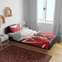 England Rugby Custom Bedding Set English Bull Dog Mascot Sporty