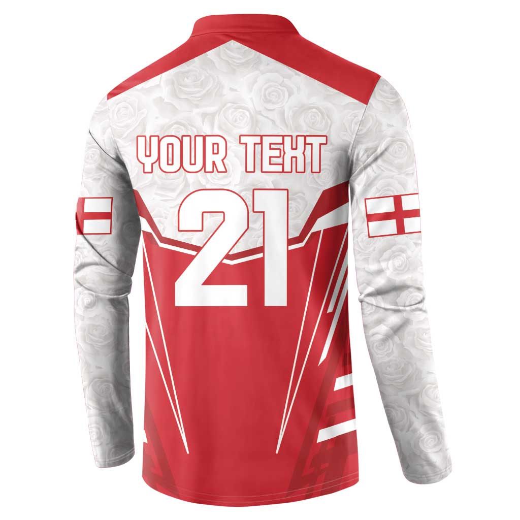 England Rugby Custom Button Sweatshirt English Bull Dog Mascot Sporty