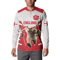 England Rugby Custom Button Sweatshirt English Bull Dog Mascot Sporty