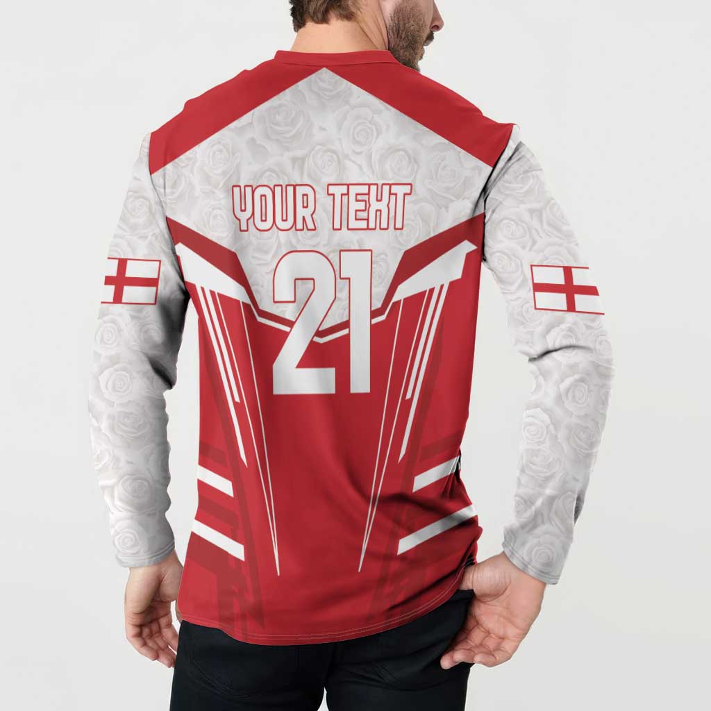 England Rugby Custom Button Sweatshirt English Bull Dog Mascot Sporty