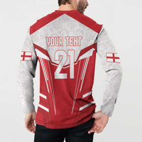 England Rugby Custom Button Sweatshirt English Bull Dog Mascot Sporty