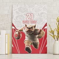 England Rugby Custom Canvas Wall Art English Bull Dog Mascot Sporty