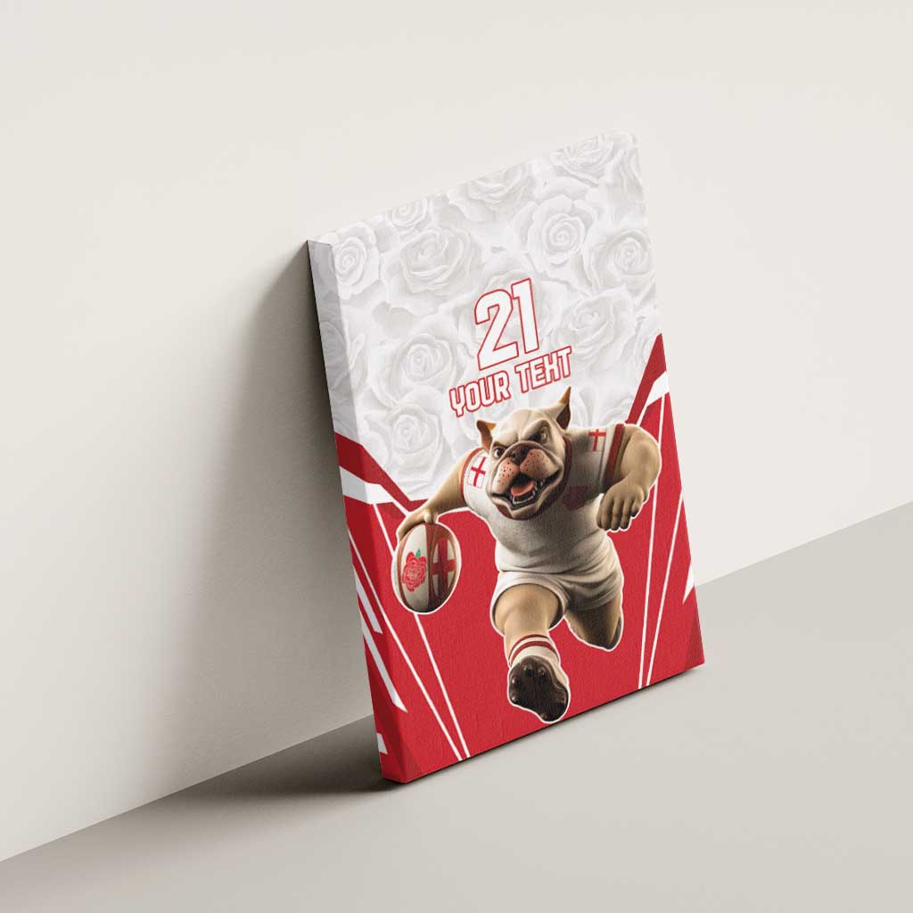 England Rugby Custom Canvas Wall Art English Bull Dog Mascot Sporty