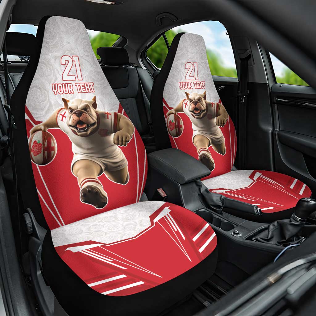 England Rugby Custom Car Seat Cover English Bull Dog Mascot Sporty