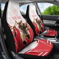 England Rugby Custom Car Seat Cover English Bull Dog Mascot Sporty
