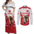 England Rugby Custom Couples Matching Off Shoulder Maxi Dress and Long Sleeve Button Shirt English Bull Dog Mascot Sporty
