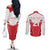 England Rugby Custom Couples Matching Off The Shoulder Long Sleeve Dress and Long Sleeve Button Shirt English Bull Dog Mascot Sporty