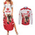 England Rugby Custom Couples Matching Summer Maxi Dress and Long Sleeve Button Shirt English Bull Dog Mascot Sporty