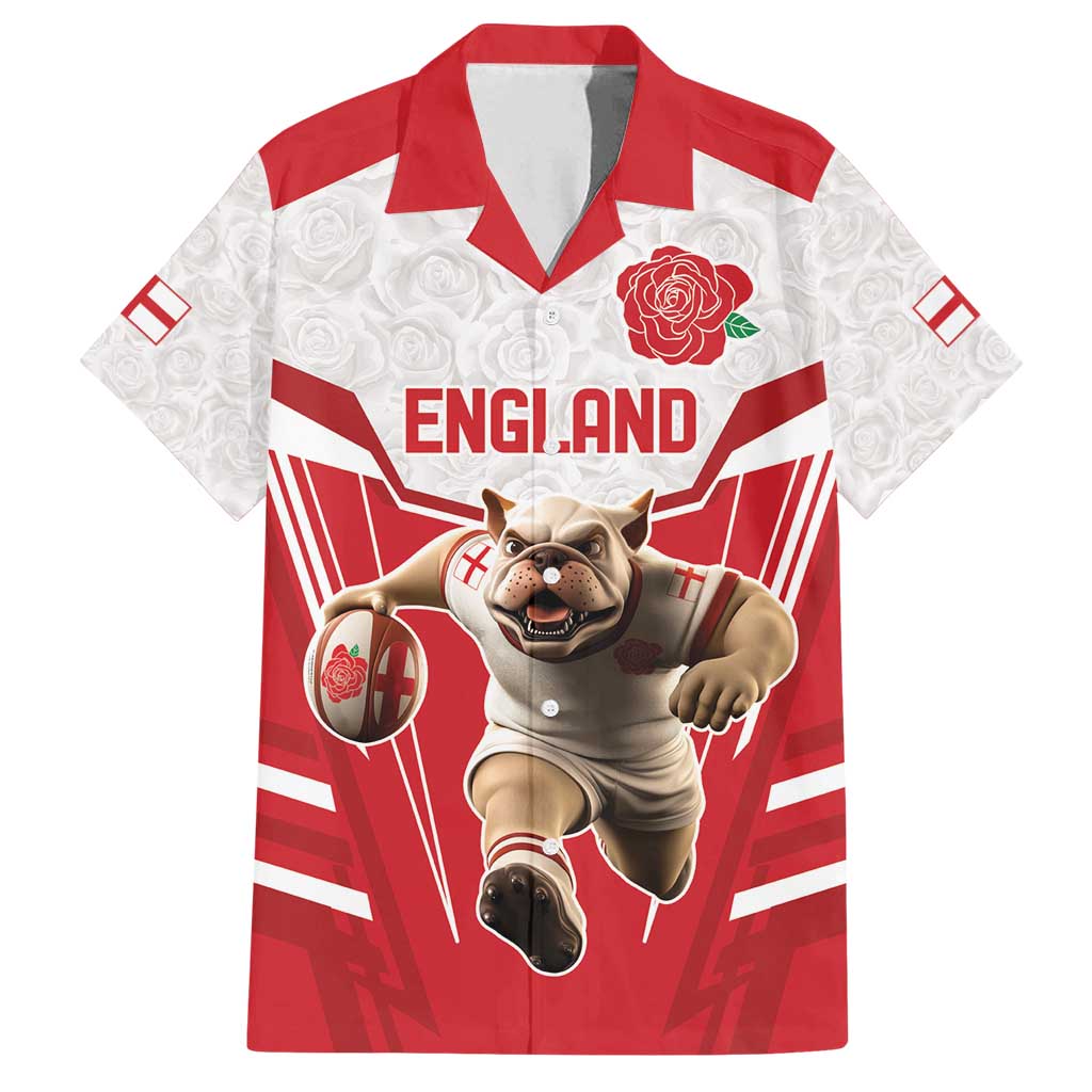 England Rugby Custom Family Matching Long Sleeve Bodycon Dress and Hawaiian Shirt English Bull Dog Mascot Sporty