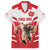 England Rugby Custom Family Matching Off The Shoulder Long Sleeve Dress and Hawaiian Shirt English Bull Dog Mascot Sporty