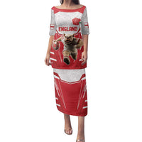 England Rugby Custom Family Matching Puletasi and Hawaiian Shirt English Bull Dog Mascot Sporty