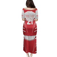 England Rugby Custom Family Matching Puletasi and Hawaiian Shirt English Bull Dog Mascot Sporty