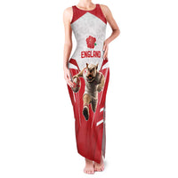 England Rugby Custom Family Matching Tank Maxi Dress and Hawaiian Shirt English Bull Dog Mascot Sporty