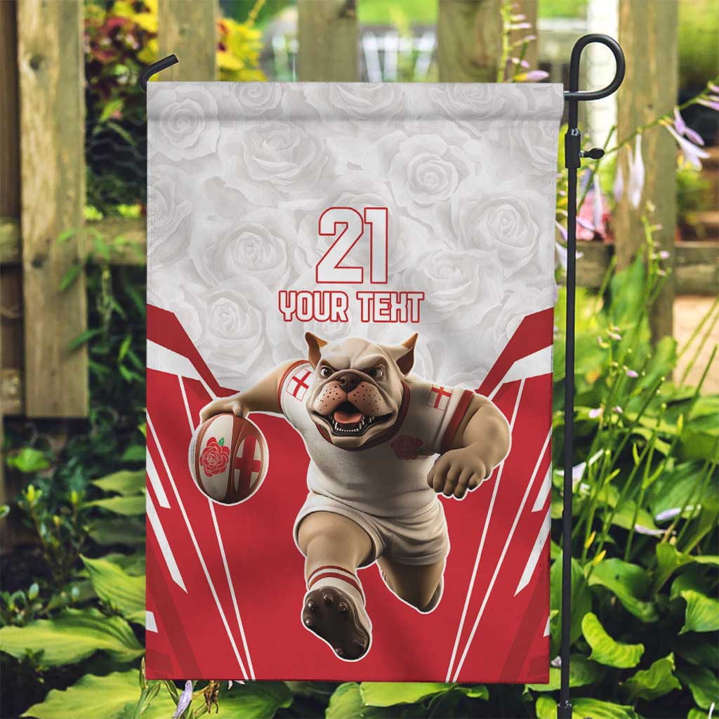 England Rugby Custom Garden Flag English Bull Dog Mascot Sporty