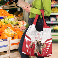 England Rugby Custom Grocery Bag English Bull Dog Mascot Sporty