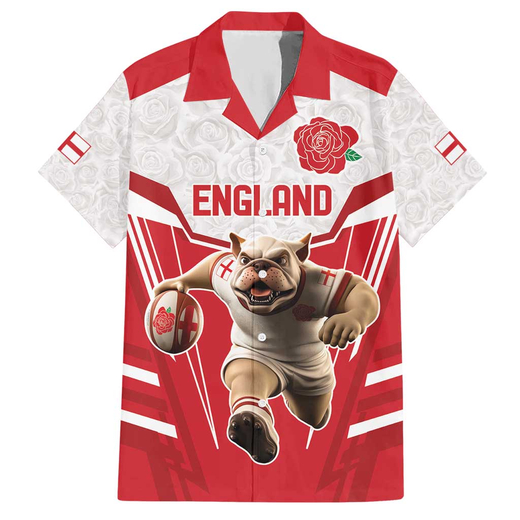 England Rugby Custom Hawaiian Shirt English Bull Dog Mascot Sporty